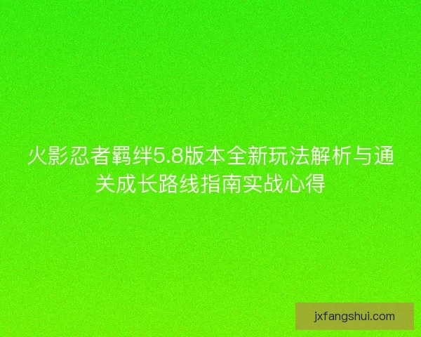 火影忍者羁绊5.8版本全新玩法解析与通关成长路线指南实战心得